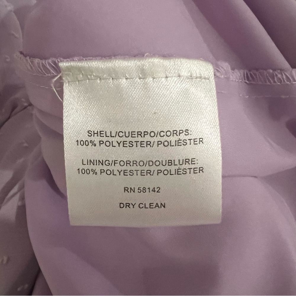 NWOT Gal Meets Glam Hillary Clip Dot Lilac Chiffon Midi Dress Size 2 - Picture 9 of 9